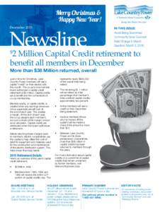 Merry Christmas & Happy New Year! December 2015 IN THIS ISSUE Avoid Being Scammed