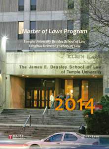 Master of Laws Program Temple University Beasley School of Law Tsinghua University School of Law 2014