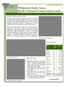 Wilderness Study Areas BLM’s National Conservation Lands What is a Wilderness Study Area? September 2013