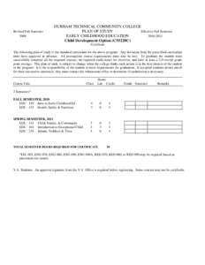 Revised Fall Semester 2009 DURHAM TECHNICAL COMMUNITY COLLEGE PLAN OF STUDY Effective Fall Semester