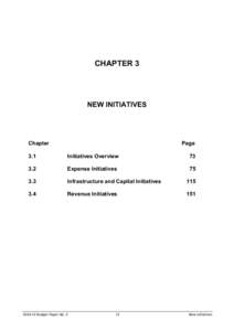 Chapter 3: New Initiatives