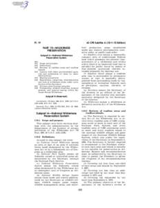 Pt[removed]CFR Subtitle A (10–1–10 Edition) PART 19—WILDERNESS PRESERVATION