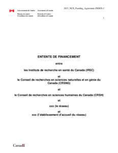 2015_NCE_Funding_Agreement-INDEX-f Gouvernement du Canada Government of Canada  Réseaux de centres