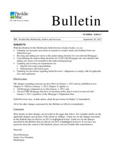 Finance / Underwriting / Freddie Mac / Mortgage loan / Insurance / Loan modification in the United States / Mortgage modification / Mortgage industry of the United States / Financial economics / Investment