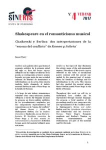 Shakespeare en el romanticismo musical Chaikovski y Berlioz: dos interpretaciones de la “escena del conflicto” de Romeo y Julieta*