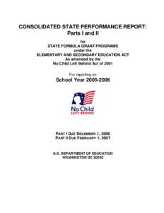 California Consolidated State Performance Report Part I (PDF)