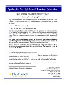 High school / Education / School counselor / John Carroll University