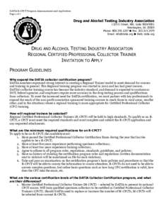 DATIA R-CPCT Program Announcement and Application Page 1 of 7 Drug and Alcohol Testing Industry Association 1325 G Street, NW, Suite 500#5001 Washington, DC 20005