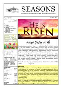 SEASONS Newsletter of the Catholic Parish of St. Thomas More, Mount Eliza 5th AprilEaster Sunday