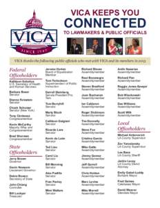 VICA KEEPS YOU  CONNECTED TO LAWMAKERS & PUBLIC OFFICIALS