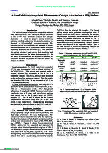 Photon Factory Activity Report 2002 #20 Part BChemistry 10B, 2001G315  A Novel Molecular-imprinted Rh-monomer Catalyst Attached on a SiO2 Surface