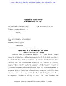 Case: 5:14-cvJRA Doc #: 55 Filed: of 8. PageID #: 1095  UNITED STATES DISTRICT COURT NORTHERN DISTRICT OF OHIO ELLORA’S CAVE PUBLISHING, INC., and