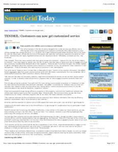 TENDRIL: Customers can now get customized service