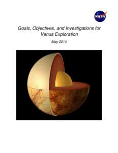Goals, Objectives, and Investigations for Venus Exploration May 2014    