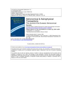 This article was downloaded by:[Bochkarev, N.] On: 20 December 2007 Access Details: [subscription numberPublisher: Taylor & Francis Informa Ltd Registered in England and Wales Registered Number: Regis