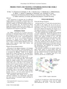 Production and Testing Considerations for CESR-c Wiggler Magnets