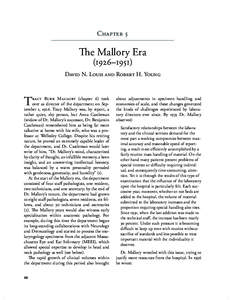 Chapter   The Mallory Era (1926–1951) David N. Louis and Robert H. Young