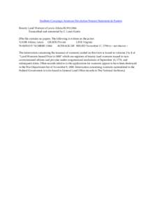 Southern Campaign American Revolution Pension Statements & Rosters Bounty Land Warrant of Lewis Atkins BLWt11866 Transcribed and annotated by C. Leon Harris [The file contains no papers. The following is written on the j