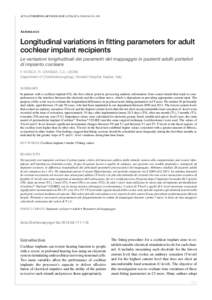 ACTA otorhinolaryngologica italica 2014;34:[removed]Audiology