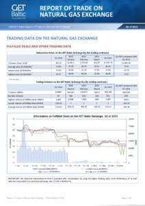 REPORT OF TRADE ON NATURAL GAS EXCHANGE UAB GET Baltic Report of Trade on Natural Gas Exchange Q1 of 2015