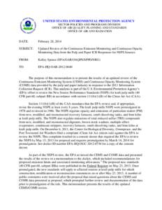 UNITED STATES ENVIRONMENTAL PROTECTION AGENCY SECTOR POLICIES AND PROGRAMS DIVISION OFFICE OF AIR QUALITY PLANNING AND STANDARDS OFFICE OF AIR AND RADIATION  DATE: