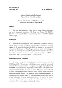 Microsoft Word - NCSC _20111018_ - HKWP ecological monitoring.doc