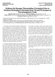 Goldschmidt 2000 September 3rd–8th, 2000 Oxford, UK. Journal of Conference Abstracts Volume 5(2), 409