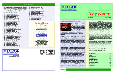 Scientific societies / American Psychiatric Association / Dilip V. Jeste / American Academy of Psychoanalysis and Dynamic Psychiatry / Leon Eisenberg / Medicine / Psychiatry / Health