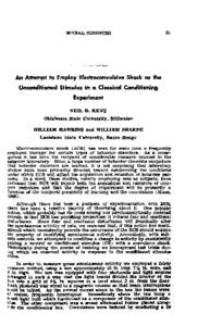 An Attempt to Employ Electroconvulsive Shock as an Unconditioned Stimulus in a Classical Conditioning Experiment