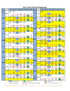 2013 Pay Period Calendar Month Pay Period