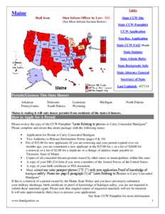 Links  Maine Shall Issue  State CCW Site