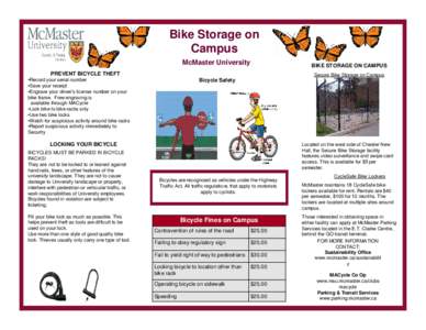 Bike Storage on Campus McMaster University BIKE STORAGE ON CAMPUS
