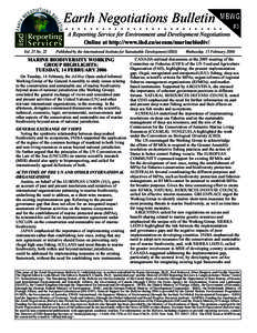 Earth Negotiations Bulletin  COP-10 MBWG  ..........................