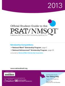 2013 Official Student Guide to the Preliminary SAT/National Merit Scholarship Qualifying Test  Scholarship Competitions