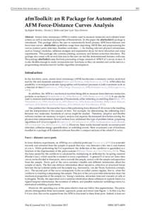 C ONTRIBUTED RESEARCH ARTICLE  291 afmToolkit: an R Package for Automated AFM Force-Distance Curves Analysis