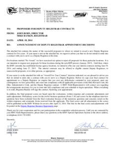2014 Deputy Registrar Tentative Contract Awards Announcement Letter