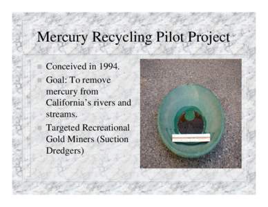 Mercury Recycling Pilot Project