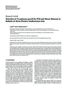 Detection of Toxoplasma gondii by PCR and Mouse Bioassay in Rodents of Ahvaz District, Southwestern Iran