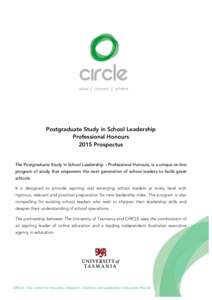    	
   Postgraduate Study in School Leadership Professional Honours