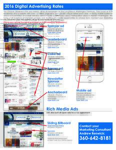 2016 Digital Advertising Rates The Chinook Observer is the only weekly, all local newspaper on the Long Beach Washington Peninsula. They boast an 87% readership and a website with over 1.2 million pageviews and 220,000 u