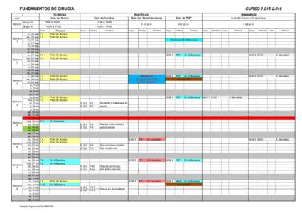 FUNDAMENTOS DE CIRUGIA  CURSOTEORICAS Aula del Centro