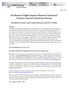 Do Borrower Rights Improve Borrower Outcomes? Evidence from the Mortgage Market