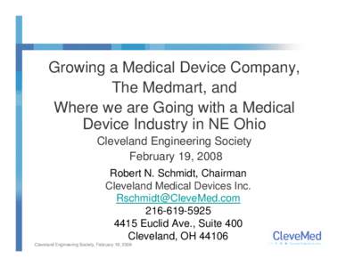 Microsoft PowerPoint - Growing Med Device Company Medmart and where industry is going4.ppt