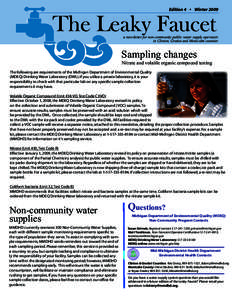 Edition 4 • Winter[removed]The Leaky Faucet a newsletter for non-community public water supply operators in Clinton, Gratiot and Montcalm counties