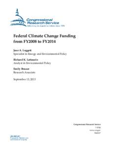 Federal Climate Change Funding from FY2008 to FY2014