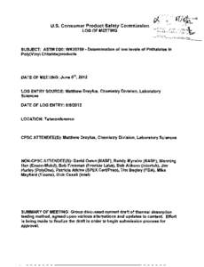 ASTM D20:  WK25759 - Determination of low levels of Phthalates in Poly Vinyl Chloride products - June[removed]