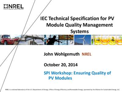 IEC Technical Specification for PV Module Quality Management Systems