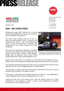 PRESSRELEASE NGK Spark Plugs (UK) Limited Maylands Avenue Hemel Hempstead Herts HP2 4SD