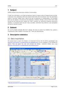 SIPINA  R.R. 1 Subject SIPINA proposes some descriptive statistics functionalities.