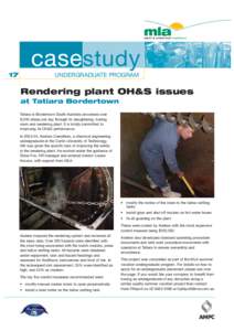 casestudy 17 UNDERGRADUATE PROGRAM  Rendering plant OH&S issues